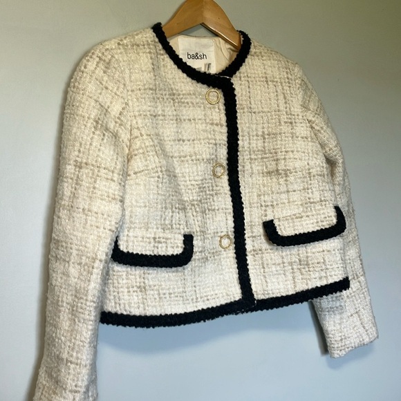 Ba&sh Cream and Black Tweed Lady Jacket - Picture 4 of 7